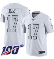 Men's Nike Las Vegas Raiders #17 Davante Adams White Stitched NFL Limited Rush 100th Season Jersey