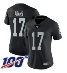 Women's Nike Las Vegas Raiders #17 Davante Adams Black Team Color Stitched NFL 100th Season Vapor Untouchable Limited Jersey