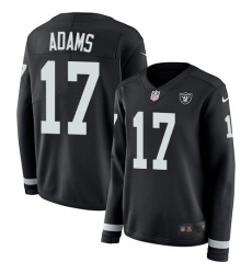Women's Nike Las Vegas Raiders #17 Davante Adams Black Team Color Stitched NFL Limited Therma Long Sleeve Jersey
