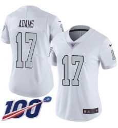 Women's Nike Las Vegas Raiders #17 Davante Adams White Stitched NFL Limited Rush 100th Season Jersey