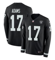 Youth Nike Las Vegas Raiders #17 Davante Adams Black Team Color Stitched NFL Limited Therma Long Sleeve Jersey