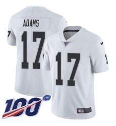 Youth Nike Las Vegas Raiders #17 Davante Adams White Stitched NFL 100th Season Vapor Limited Jersey