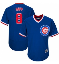 Men's Majestic Chicago Cubs #8 Ian Happ Royal Blue Cooperstown Flexbase Authentic Collection MLB Jersey