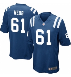 Men's Nike Indianapolis Colts #61 JMarcus Webb Game Royal Blue Team Color NFL Jersey