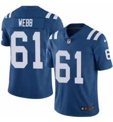 Men's Nike Indianapolis Colts #61 JMarcus Webb Royal Blue Team Color Vapor Untouchable Limited Player NFL Jersey