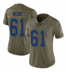 Women's Nike Indianapolis Colts #61 JMarcus Webb Limited Olive 2017 Salute to Service NFL Jersey