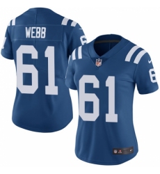 Women's Nike Indianapolis Colts #61 JMarcus Webb Royal Blue Team Color Vapor Untouchable Limited Player NFL Jersey