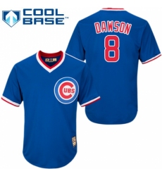 Men's Majestic Chicago Cubs #8 Andre Dawson Replica Royal Blue Cooperstown MLB Jersey