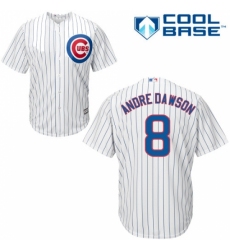 Men's Majestic Chicago Cubs #8 Andre Dawson Replica White Home Cool Base MLB Jersey