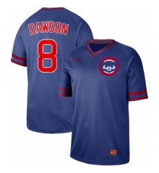 Men's Nike Chicago Cubs #8 Andre Dawson Royal Authentic Cooperstown Collection Stitched Baseball Jersey