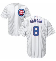 Youth Majestic Chicago Cubs #8 Andre Dawson Replica White Home Cool Base MLB Jersey