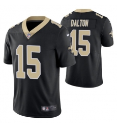 New Orleans Saints #15 Andy Dalton Black Vapor Limited Stitched Jersey