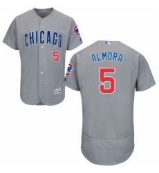 Men's Majestic Chicago Cubs #5 Albert Almora Jr Grey Road Flexbase Authentic Collection MLB Jersey