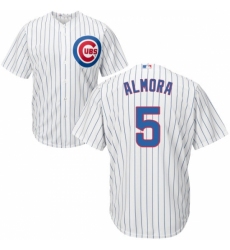 Men's Majestic Chicago Cubs #5 Albert Almora Jr Replica White Home Cool Base MLB Jersey