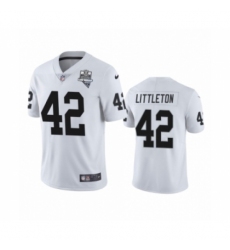 Men's Oakland Raiders #42 Cory Littleton White 2020 Inaugural Season Vapor Limited Jersey