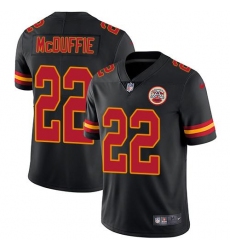 Men's Nike Kansas City Chiefs #22 Trent McDuffie Black Stitched NFL Limited Rush Jersey