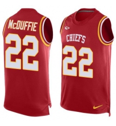 Men's Nike Kansas City Chiefs #22 Trent McDuffie Red Team Color Stitched NFL Limited Tank Top Jersey
