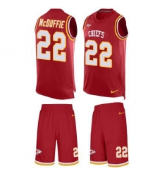 Men's Nike Kansas City Chiefs #22 Trent McDuffie Red Team Color Stitched NFL Limited Tank Top Suit Jersey