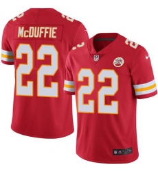 Men's Nike Kansas City Chiefs #22 Trent McDuffie Red Team Color Stitched NFL Vapor Untouchable Limited Jersey