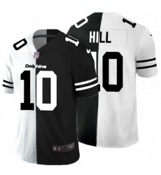 Men's Miami Dolphins #10 Tyreek Hill Black V White Peace Split Nike Vapor Untouchable Limited NFL Jersey