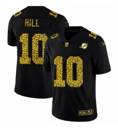 Men's Miami Dolphins #10 Tyreek Hill Nike Leopard Print Fashion Vapor Limited NFL Jersey Black