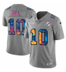 Men's Miami Dolphins #10 Tyreek Hill Nike Multi-Color 2020 NFL Crucial Catch NFL Jersey Greyheather