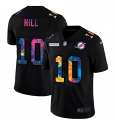 Men's Miami Dolphins #10 Tyreek Hill Nike Multi-Color Black 2020 NFL Crucial Catch Vapor Untouchable Limited Jersey