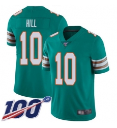 Men's Nike Miami Dolphins #10 Tyreek Hill Aqua Green Alternate Stitched NFL 100th Season Vapor Untouchable Limited Jersey