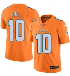 Men's Nike Miami Dolphins #10 Tyreek Hill Orange Stitched NFL Limited Rush Jersey