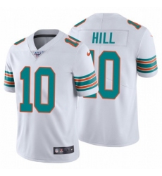 Men's Nike Miami Dolphins #10 Tyreek Hill White Alternate Stitched NFL 100th Season Vapor Untouchable Limited Jersey