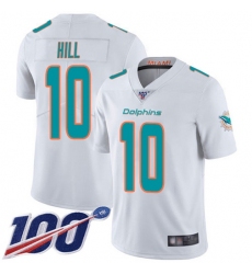 Men's Nike Miami Dolphins #10 Tyreek Hill White Stitched NFL 100th Season Vapor Limited Jersey