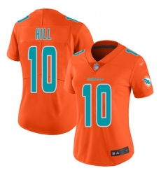 Women's Nike Miami Dolphins #10 Tyreek Hill Orange Stitched NFL Limited Inverted Legend Jersey