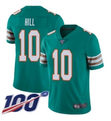 Youth Nike Miami Dolphins #10 Tyreek Hill Aqua Green Alternate Stitched NFL 100th Season Vapor Untouchable Limited Jersey