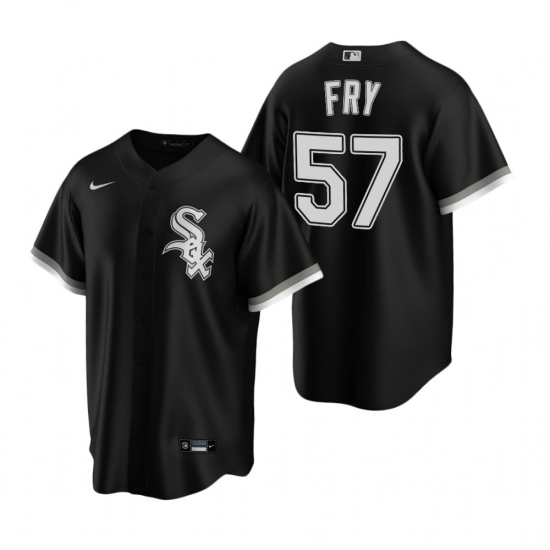 Men's Nike Chicago White Sox #57 Jace Fry Black Alternate Stitched Baseball Jersey Men's Nike Chicago White Sox #57 Jace Fry Black Alternate Stitched Baseball Jersey