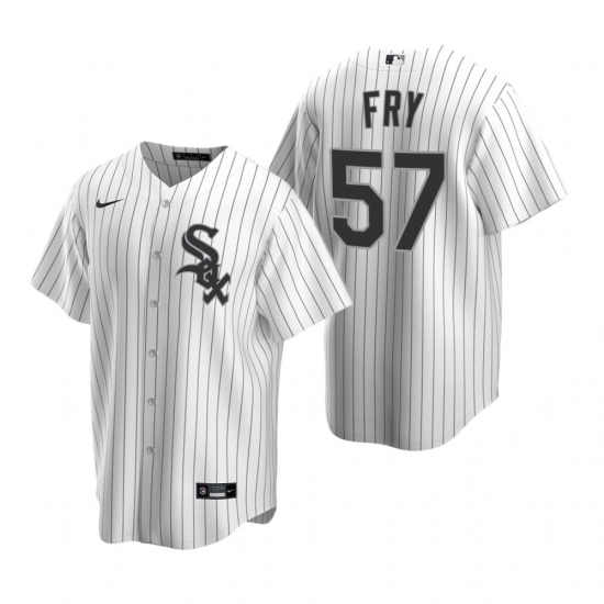 Men's Nike Chicago White Sox #57 Jace Fry White Home Stitched Baseball Jersey Men's Nike Chicago White Sox #57 Jace Fry White Home Stitched Baseball Jersey