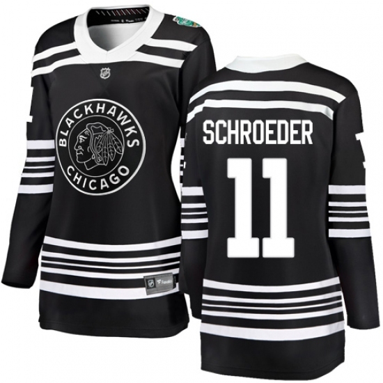 Women's Chicago Blackhawks #11 Jordan Schroeder Black 2019 Winter Classic Fanatics Branded Breakaway NHL Jersey Women's Chicago Blackhawks #11 Jordan Schroeder Black 2019 Winter Classic Fanatics Branded Breakaway NHL Jersey