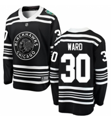 Youth Chicago Blackhawks #30 Cam Ward Black 2019 Winter Classic Fanatics Branded Breakaway NHL Jersey