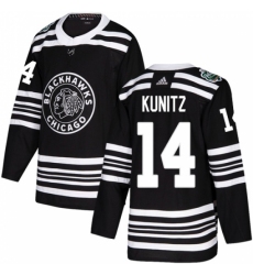 Men's Adidas Chicago Blackhawks #14 Chris Kunitz Authentic Black 2019 Winter Classic NHL Jersey