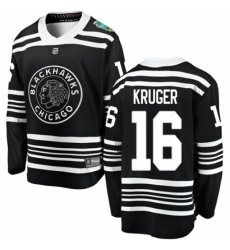 Men's Chicago Blackhawks #16 Marcus Kruger Black 2019 Winter Classic Fanatics Branded Breakaway NHL Jersey