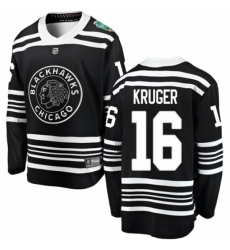 Youth Chicago Blackhawks #16 Marcus Kruger Black 2019 Winter Classic Fanatics Branded Breakaway NHL Jersey