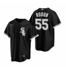 Men's Nike Chicago White Sox #55 Carlos Rodon Black Alternate Stitched Baseball Jersey