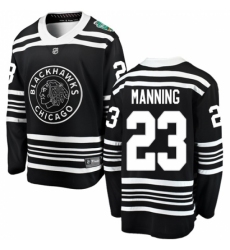 Men's Chicago Blackhawks #23 Brandon Manning Black 2019 Winter Classic Fanatics Branded Breakaway NHL Jersey