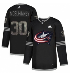 Men's Adidas Columbus Blue Jackets #30 Curtis McElhinney Black Authentic Classic Stitched NHL Jersey
