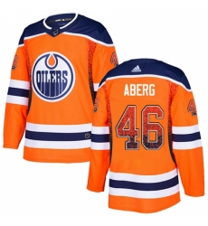 Men's Adidas Edmonton Oilers #46 Pontus Aberg Authentic Orange Drift Fashion NHL Jersey