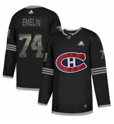 Men's Adidas Montreal Canadiens #74 Alexei Emelin Black Authentic Classic Stitched NHL Jersey