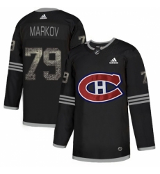 Men's Adidas Montreal Canadiens #79 Andrei Markov Black Authentic Classic Stitched NHL Jersey