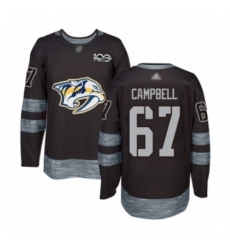 Men's Nashville Predators #67 Alexander Campbell Authentic Black 1917-2017 100th Anniversary Hockey Jersey