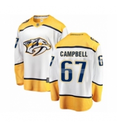 Men's Nashville Predators #67 Alexander Campbell Fanatics Branded White Away Breakaway Hockey Jersey