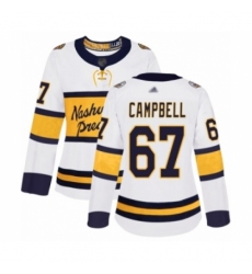 Women's Nashville Predators #67 Alexander Campbell Authentic White 2020 Winter Classic Hockey Jersey