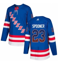 Men's Adidas New York Rangers #23 Ryan Spooner Authentic Royal Blue Drift Fashion NHL Jersey